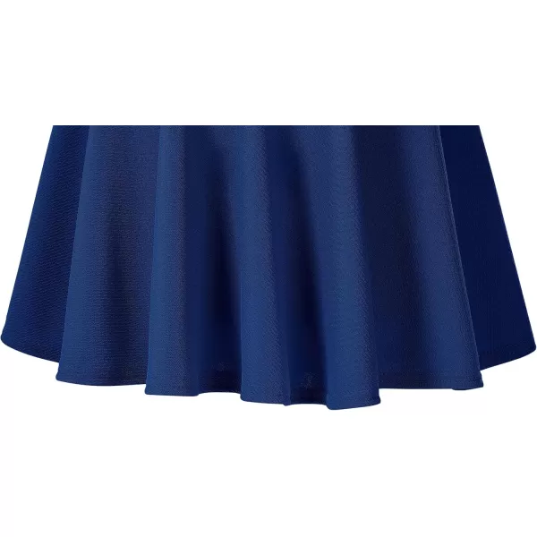 Urban CoCo Womens Basic Midi Skirt Versatile Stretchy Flared Casual High Waisted SkirtRoyal Blue