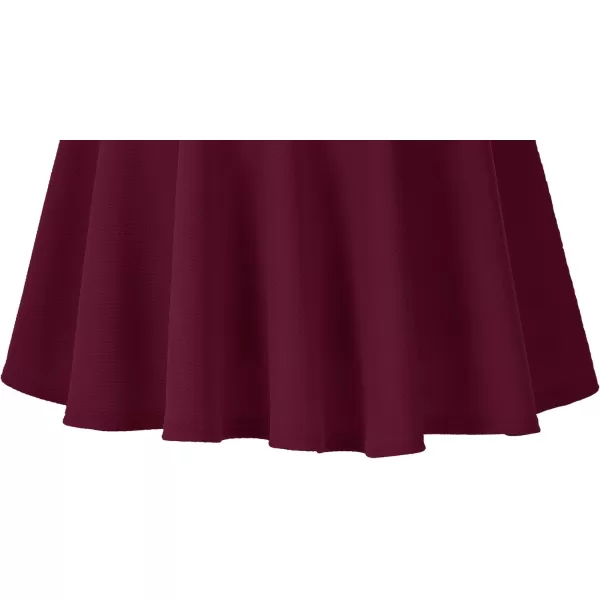 Urban CoCo Womens Basic Midi Skirt Versatile Stretchy Flared Casual High Waisted SkirtWine Redlong