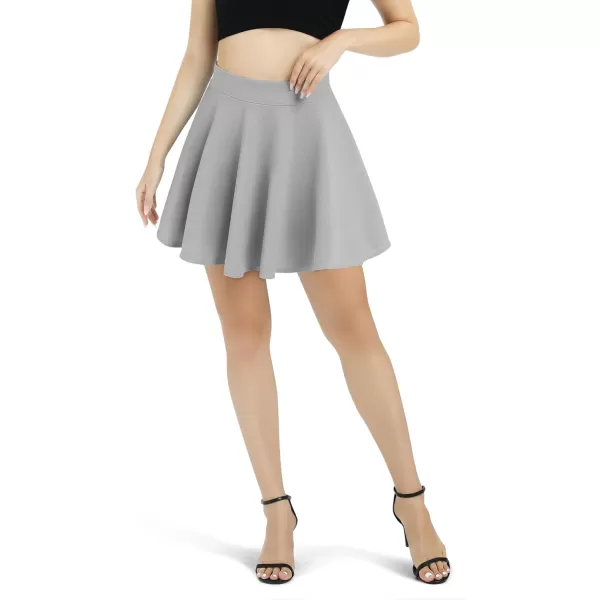 Urban CoCo Womens Basic Versatile Stretchy Flared Casual Mini Skater SkirtGrey
