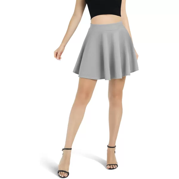 Urban CoCo Womens Basic Versatile Stretchy Flared Casual Mini Skater SkirtGrey