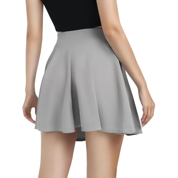 Urban CoCo Womens Basic Versatile Stretchy Flared Casual Mini Skater SkirtGrey