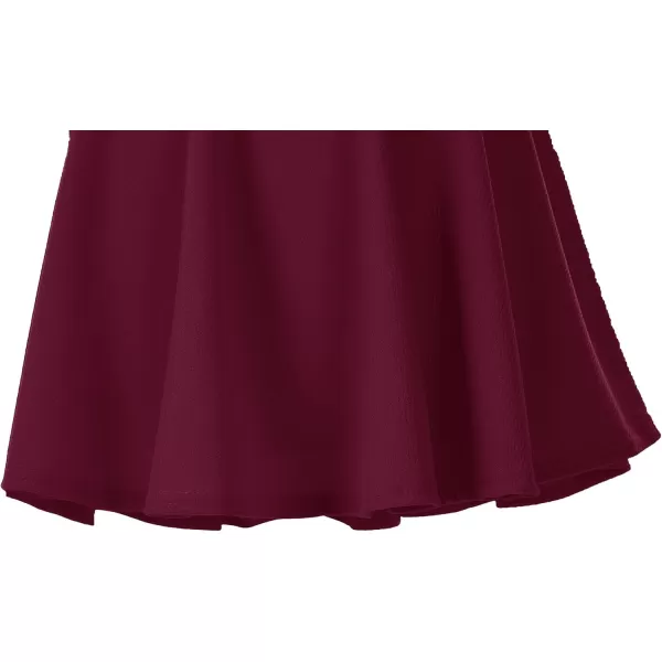 Urban CoCo Womens Basic Versatile Stretchy Flared Casual Mini Skater SkirtWine Red