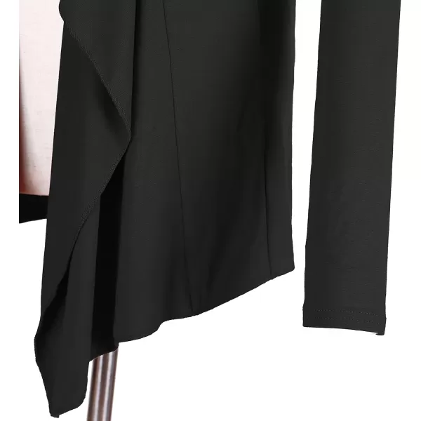 Urban CoCo Womens Long Sleeve Open Front Drape Cardigan Loose Casual Lightweight Women Blazer Jackets 2024 FallBlack
