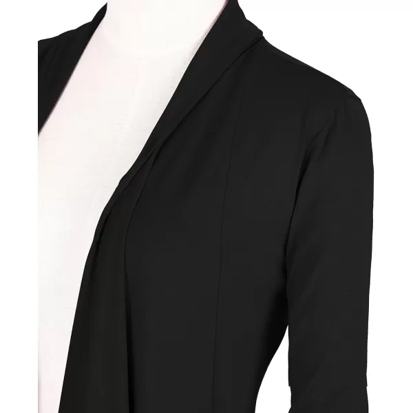 Urban CoCo Womens Long Sleeve Open Front Drape Cardigan Loose Casual Lightweight Women Blazer Jackets 2024 FallBlack