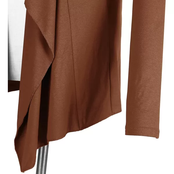 Urban CoCo Womens Long Sleeve Open Front Drape Cardigan Loose Casual Lightweight Women Blazer Jackets 2024 FallCaramel