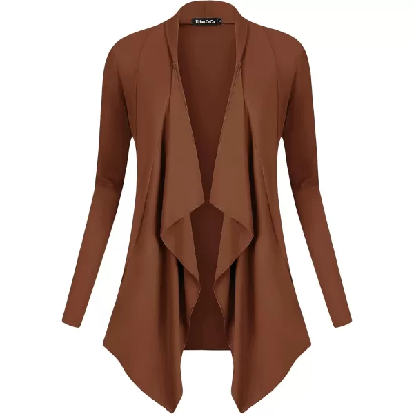 Urban CoCo Womens Long Sleeve Open Front Drape Cardigan Loose Casual Lightweight Women Blazer Jackets 2024 FallCaramel