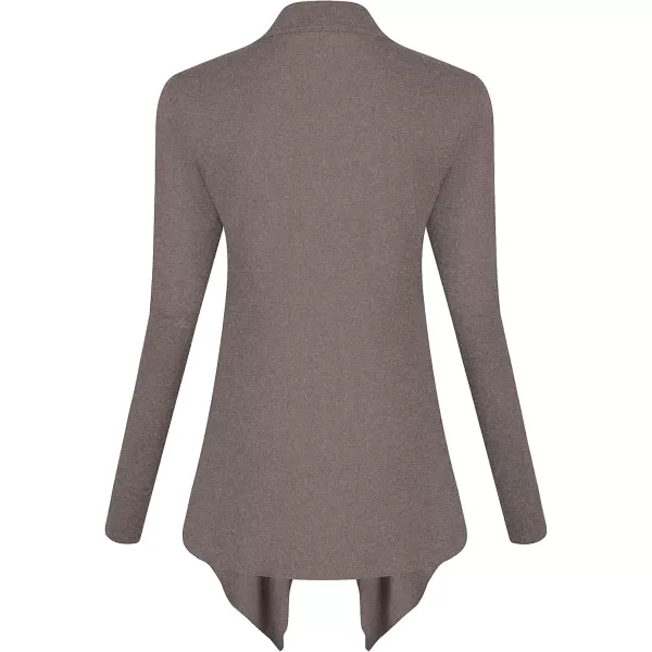 Urban CoCo Womens Long Sleeve Open Front Drape Cardigan Loose Casual Lightweight Women Blazer Jackets 2024 FallChocolate