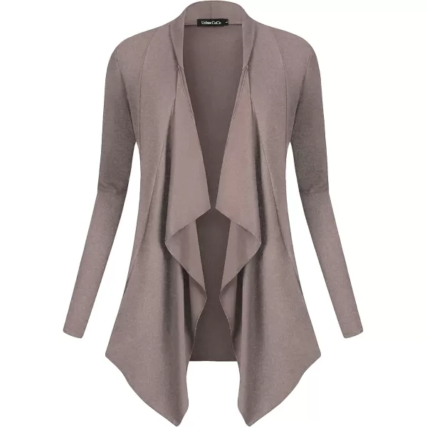Urban CoCo Womens Long Sleeve Open Front Drape Cardigan Loose Casual Lightweight Women Blazer Jackets 2024 FallChocolate