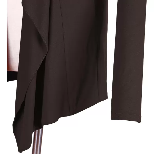 Urban CoCo Womens Long Sleeve Open Front Drape Cardigan Loose Casual Lightweight Women Blazer Jackets 2024 FallCoffee