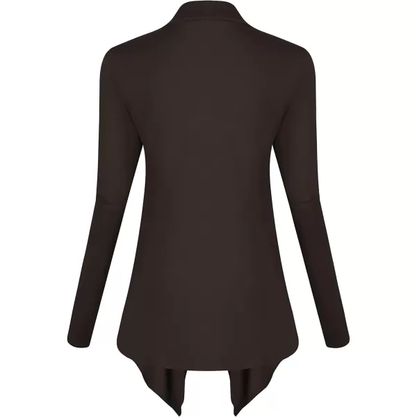 Urban CoCo Womens Long Sleeve Open Front Drape Cardigan Loose Casual Lightweight Women Blazer Jackets 2024 FallCoffee