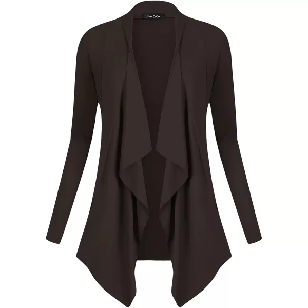 Urban CoCo Womens Long Sleeve Open Front Drape Cardigan Loose Casual Lightweight Women Blazer Jackets 2024 FallCoffee