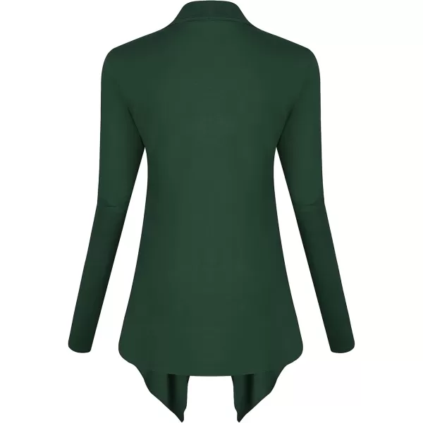 Urban CoCo Womens Long Sleeve Open Front Drape Cardigan Loose Casual Lightweight Women Blazer Jackets 2024 FallDark Green