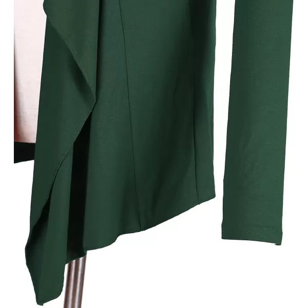 Urban CoCo Womens Long Sleeve Open Front Drape Cardigan Loose Casual Lightweight Women Blazer Jackets 2024 FallDark Green