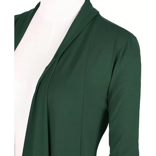 Urban CoCo Womens Long Sleeve Open Front Drape Cardigan Loose Casual Lightweight Women Blazer Jackets 2024 FallDark Green