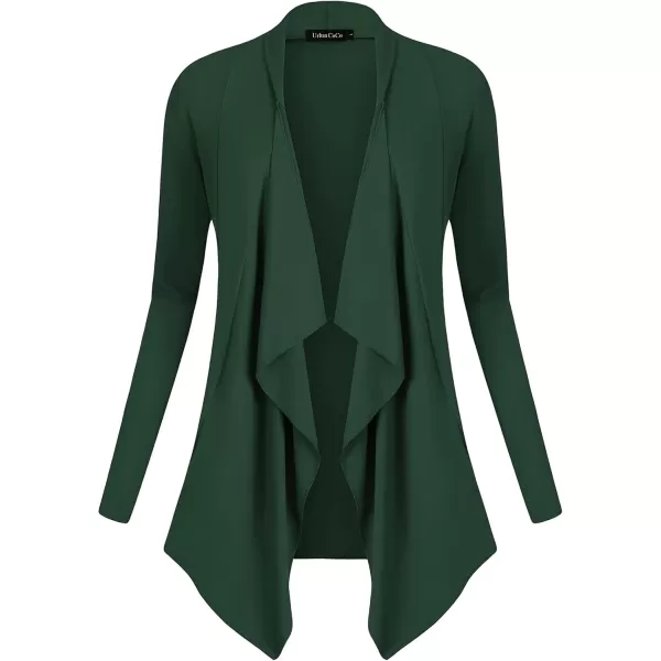 Urban CoCo Womens Long Sleeve Open Front Drape Cardigan Loose Casual Lightweight Women Blazer Jackets 2024 FallDark Green