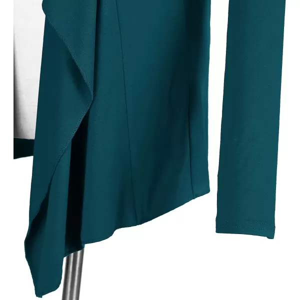 Urban CoCo Womens Long Sleeve Open Front Drape Cardigan Loose Casual Lightweight Women Blazer Jackets 2024 FallDark Teal