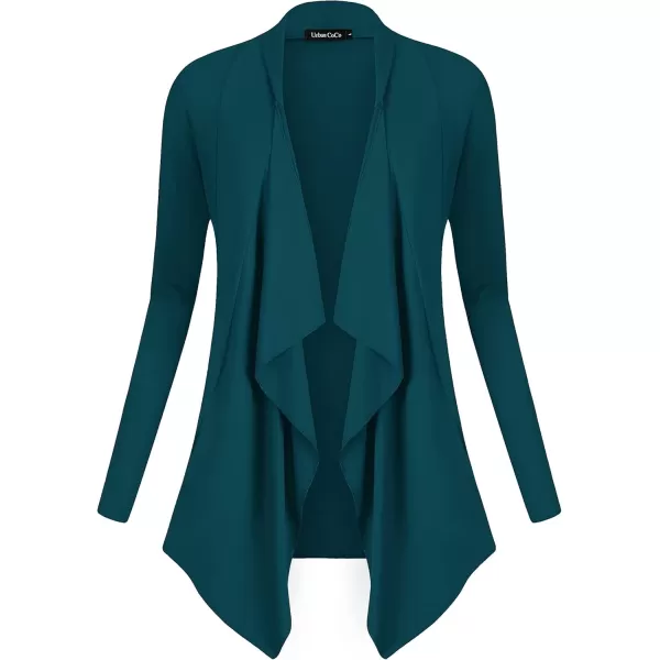 Urban CoCo Womens Long Sleeve Open Front Drape Cardigan Loose Casual Lightweight Women Blazer Jackets 2024 FallDark Teal
