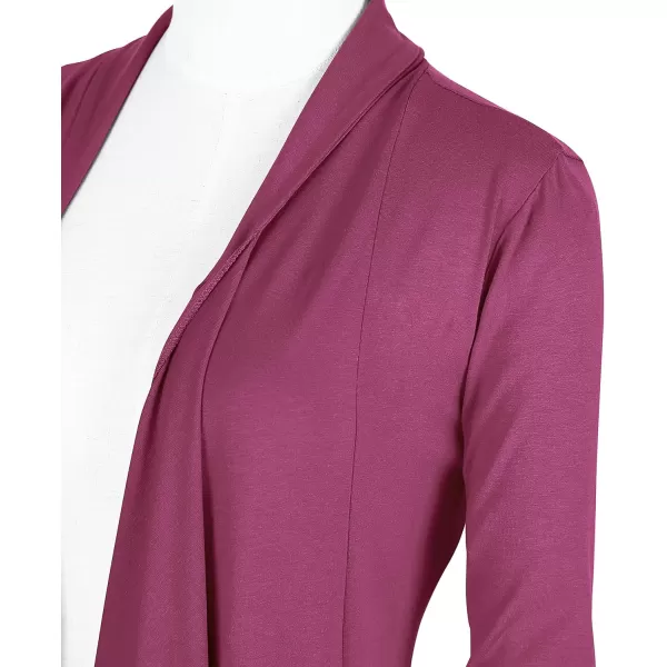 Urban CoCo Womens Long Sleeve Open Front Drape Cardigan Loose Casual Lightweight Women Blazer Jackets 2024 FallFuchsia Rose