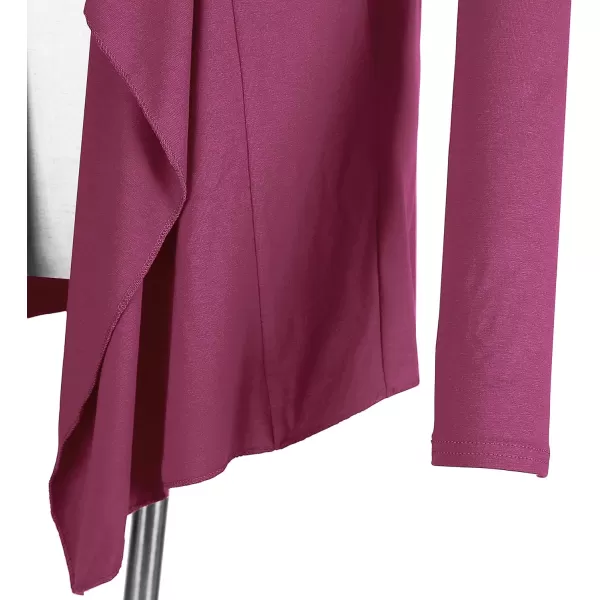 Urban CoCo Womens Long Sleeve Open Front Drape Cardigan Loose Casual Lightweight Women Blazer Jackets 2024 FallFuchsia Rose