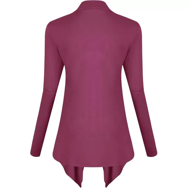 Urban CoCo Womens Long Sleeve Open Front Drape Cardigan Loose Casual Lightweight Women Blazer Jackets 2024 FallFuchsia Rose