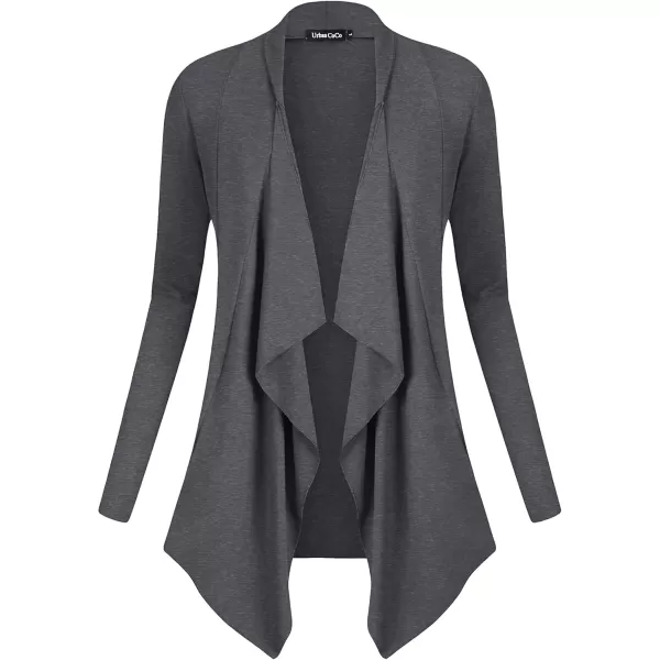 Urban CoCo Womens Long Sleeve Open Front Drape Cardigan Loose Casual Lightweight Women Blazer Jackets 2024 FallGrey
