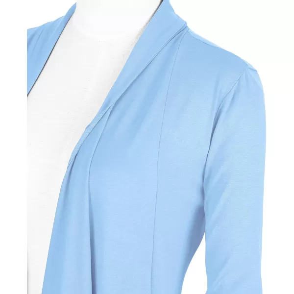 Urban CoCo Womens Long Sleeve Open Front Drape Cardigan Loose Casual Lightweight Women Blazer Jackets 2024 FallLight Blue