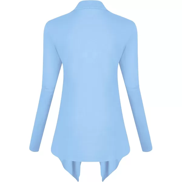Urban CoCo Womens Long Sleeve Open Front Drape Cardigan Loose Casual Lightweight Women Blazer Jackets 2024 FallLight Blue