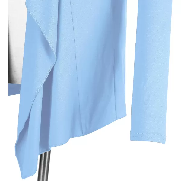 Urban CoCo Womens Long Sleeve Open Front Drape Cardigan Loose Casual Lightweight Women Blazer Jackets 2024 FallLight Blue