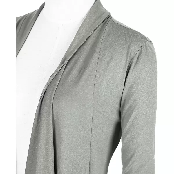 Urban CoCo Womens Long Sleeve Open Front Drape Cardigan Loose Casual Lightweight Women Blazer Jackets 2024 FallLight Gray