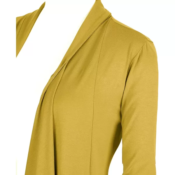 Urban CoCo Womens Long Sleeve Open Front Drape Cardigan Loose Casual Lightweight Women Blazer Jackets 2024 FallMustard 
