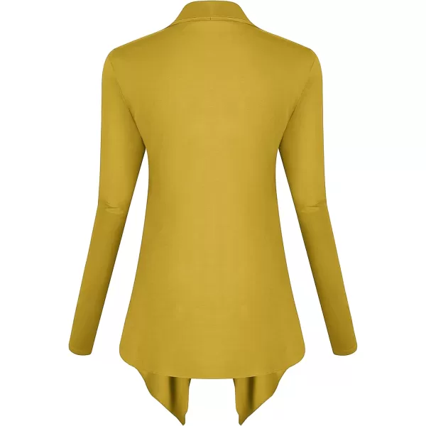 Urban CoCo Womens Long Sleeve Open Front Drape Cardigan Loose Casual Lightweight Women Blazer Jackets 2024 FallMustard 
