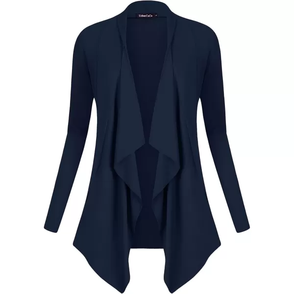 Urban CoCo Womens Long Sleeve Open Front Drape Cardigan Loose Casual Lightweight Women Blazer Jackets 2024 FallNavy