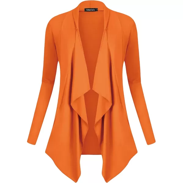 Urban CoCo Womens Long Sleeve Open Front Drape Cardigan Loose Casual Lightweight Women Blazer Jackets 2024 FallOrange