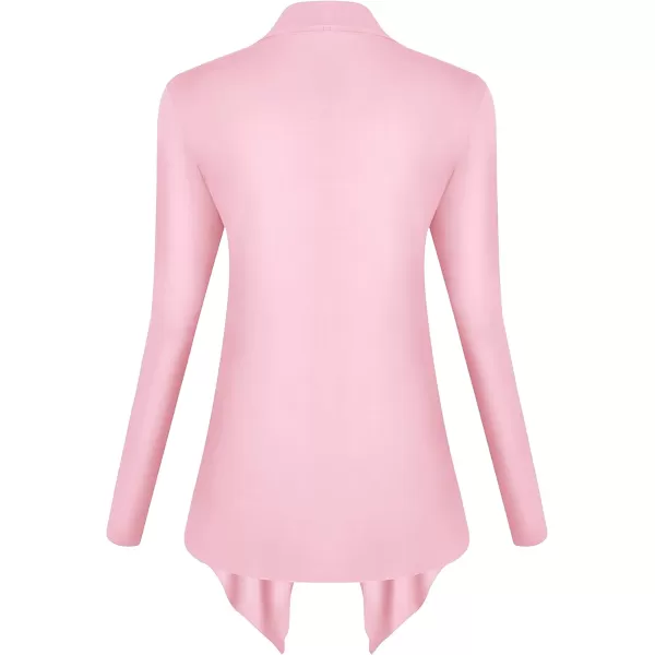Urban CoCo Womens Long Sleeve Open Front Drape Cardigan Loose Casual Lightweight Women Blazer Jackets 2024 FallPink
