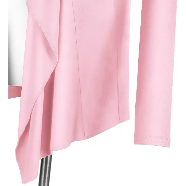 Urban CoCo Womens Long Sleeve Open Front Drape Cardigan Loose Casual Lightweight Women Blazer Jackets 2024 FallPink