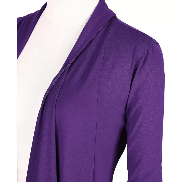 Urban CoCo Womens Long Sleeve Open Front Drape Cardigan Loose Casual Lightweight Women Blazer Jackets 2024 FallPurple