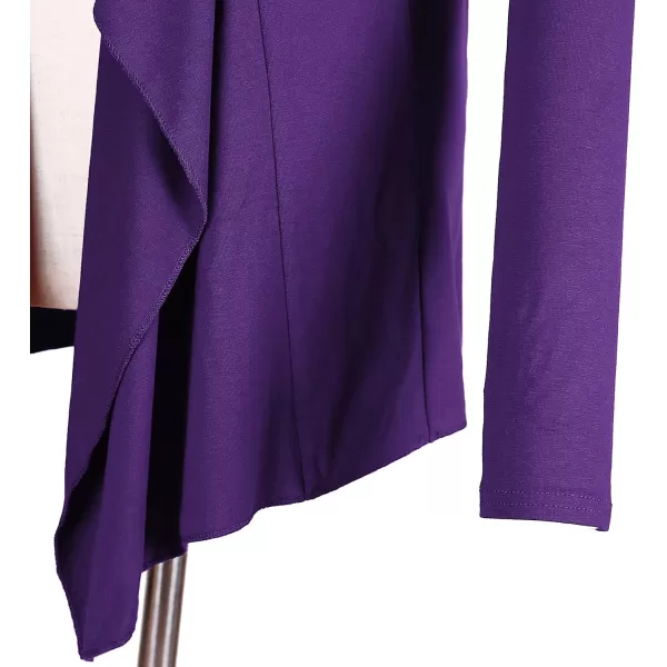Urban CoCo Womens Long Sleeve Open Front Drape Cardigan Loose Casual Lightweight Women Blazer Jackets 2024 FallPurple