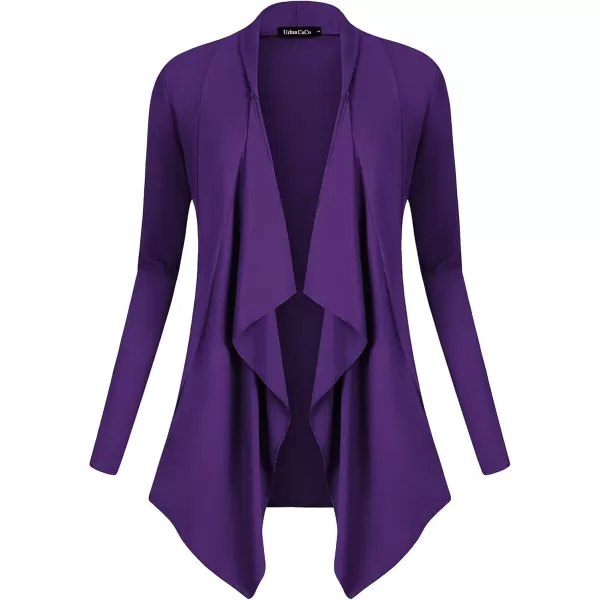 Urban CoCo Womens Long Sleeve Open Front Drape Cardigan Loose Casual Lightweight Women Blazer Jackets 2024 FallPurple