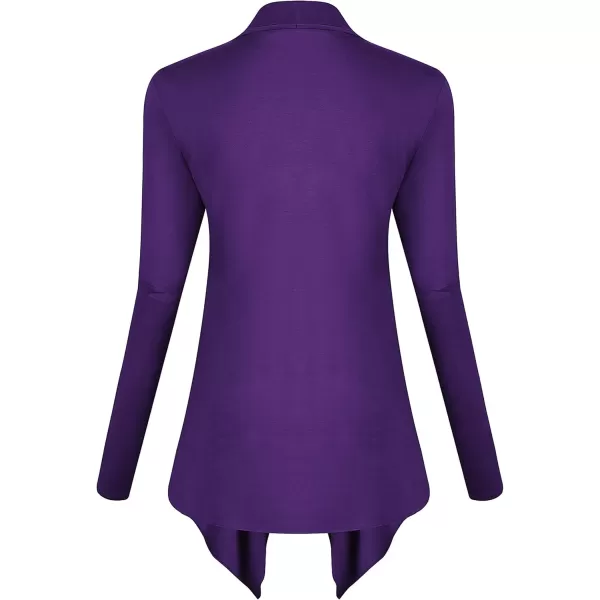 Urban CoCo Womens Long Sleeve Open Front Drape Cardigan Loose Casual Lightweight Women Blazer Jackets 2024 FallPurple