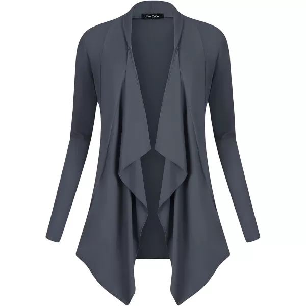 Urban CoCo Womens Long Sleeve Open Front Drape Cardigan Loose Casual Lightweight Women Blazer Jackets 2024 FallSlate