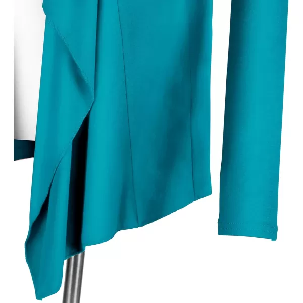 Urban CoCo Womens Long Sleeve Open Front Drape Cardigan Loose Casual Lightweight Women Blazer Jackets 2024 FallTeal