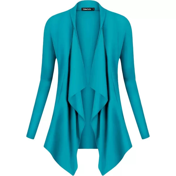 Urban CoCo Womens Long Sleeve Open Front Drape Cardigan Loose Casual Lightweight Women Blazer Jackets 2024 FallTeal