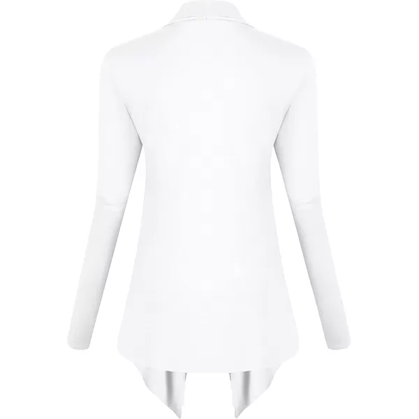 Urban CoCo Womens Long Sleeve Open Front Drape Cardigan Loose Casual Lightweight Women Blazer Jackets 2024 FallWhite