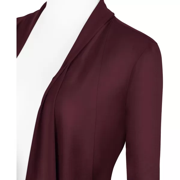 Urban CoCo Womens Long Sleeve Open Front Drape Cardigan Loose Casual Lightweight Women Blazer Jackets 2024 FallWindsor Wine