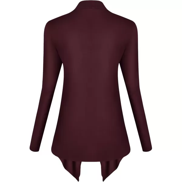 Urban CoCo Womens Long Sleeve Open Front Drape Cardigan Loose Casual Lightweight Women Blazer Jackets 2024 FallWindsor Wine