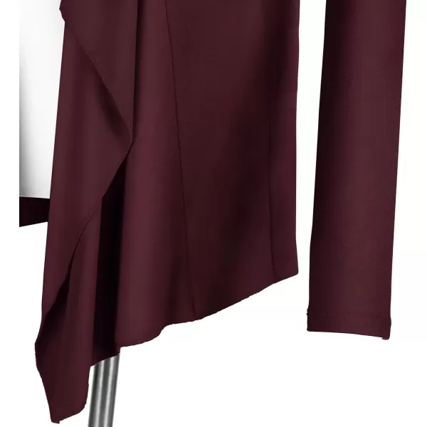 Urban CoCo Womens Long Sleeve Open Front Drape Cardigan Loose Casual Lightweight Women Blazer Jackets 2024 FallWindsor Wine