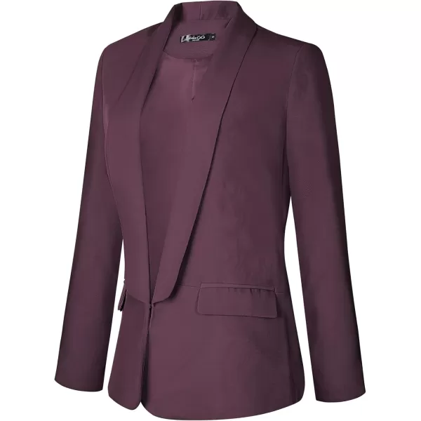 Urban CoCo Womens Office Blazer Jacket Open Front Womens Blazers for Work ProfessionalGrape Wine