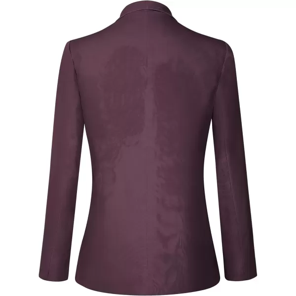 Urban CoCo Womens Office Blazer Jacket Open Front Womens Blazers for Work ProfessionalGrape Wine
