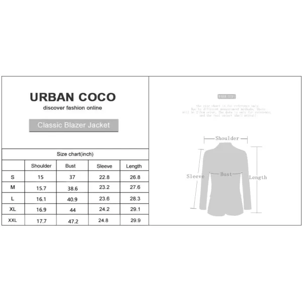 Urban CoCo Womens Office Blazer Jacket Open Front Womens Blazers for Work ProfessionalLight Grey
