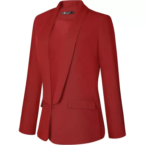 Urban CoCo Womens Office Blazer Jacket Open Front Womens Blazers for Work ProfessionalRed